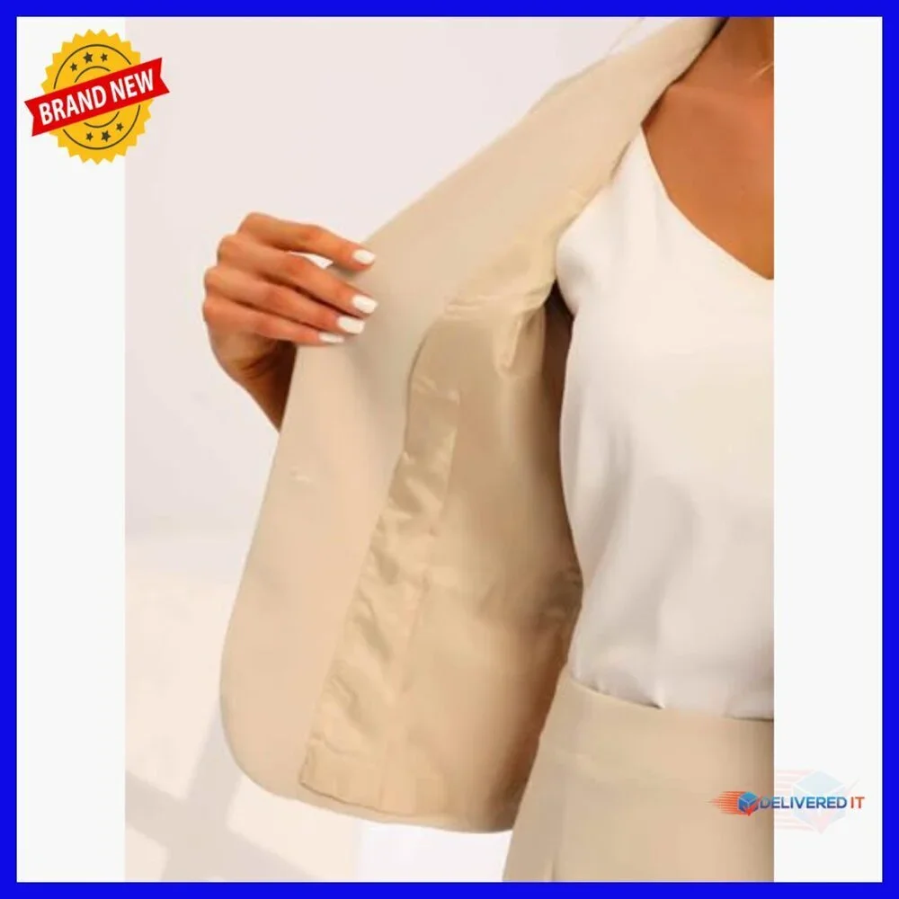 Short Sleeve Blazer Pencil Skirt Suit Set Professional Business Outfit